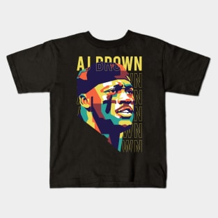 AJ Brown in WPAP Style 1 Kids T-Shirt